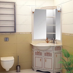 Aquanet Зеркало для ванной "Луис 70" угловое бежевое (171915) – фотография-3