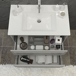  Мебель для ванной Луиджи 90 серый матовый – фотография-2