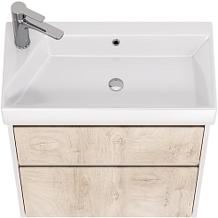 Dreja Мебель для ванной Slim 65 подвесная белая/дуб кантри – фотография-7