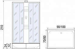 River Душевая кабина Quadro 100/80/26 MT б/к – фотография-9