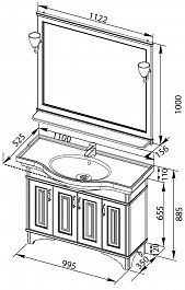 Aquanet Мебель для ванной Валенса 110 черный краколет/серебро (180450) – фотография-7