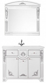 Водолей Мебель для ванной "Версаль 105" белая/серебро – фотография-1