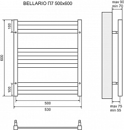 Lemark Полотенцесушитель водяной Bellario П7 500x600 хром – фотография-5