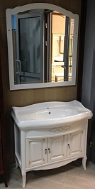 Opadiris Мебель для ванной Лоренцо 100 белая с патиной – фотография-6