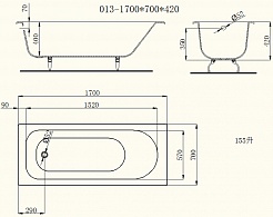 Castalia Чугунная ванна 170x70x42 – фотография-2