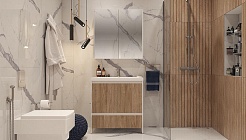 Velvex Мебель для ванной напольная Klaufs 80 белая/дерево – фотография-5