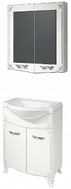 Какса-а Мебель для ванной Классик-Д 65 белый/серебро – фотография-1