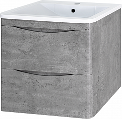 Misty Мебель для ванной Атлантик 100 2 ящика подвесная серый камень – фотография-3