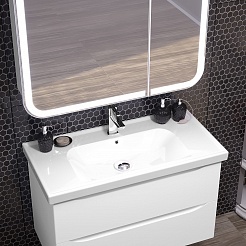 Opadiris Мебель для ванной Элеганс 90 подвесная белая матовая – фотография-5