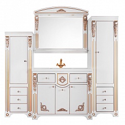 Водолей Мебель для ванной "Версаль 105" белая/золото – фотография-7