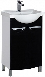 Aquanet Тумба с раковиной "Асти 55" 2 двери, черная (178261) – фотография-1