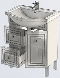 Aquanet Тумба с раковиной "Стайл 65" с ящиками – фотография-4
