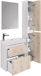 Dreja Мебель для ванной Slim 65 подвесная белая/дуб кантри – фотография-4