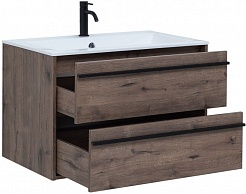 Aquanet Мебель для ванной Lino 80 подвесная дуб веллингтон – фотография-6