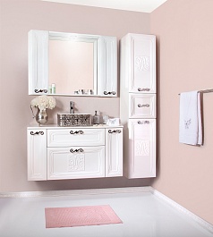 Бриклаер Мебель для ванной Адель 105 2 серебро – фотография-5