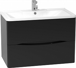 Водолей Мебель для ванной Adel 80 подвесная черная – фотография-5