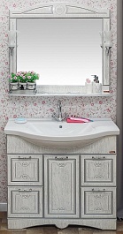 Sanflor Мебель для ванной Адель 100 белая, патина серебро – фотография-1