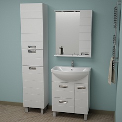 Bas Мебель для ванной "Адажио 60" Эрика с пеналом и зеркальным шкафом – фотография-5