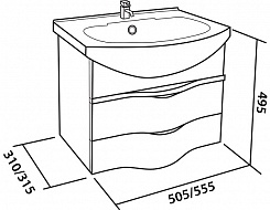 Bas Мебель для ванной подвесная Опера 55 – фотография-3
