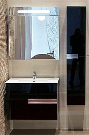 Roca Шкаф-пенал для ванной Victoria Nord Black Edition черный – фотография-4