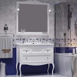 Opadiris Зеркало для ванной Валери 105 белое матовое – фотография-3