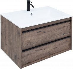 Aquanet Мебель для ванной Lino 80 подвесная дуб веллингтон – фотография-3