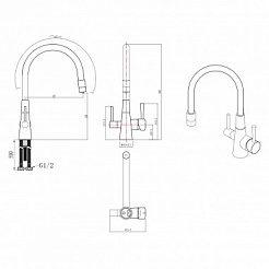 Lemark Смеситель Comfort LM3075BL для кухонной мойки – фотография-3