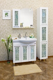 Sanflor Мебель для ванной Валлетта 80 L зеркальный узор – фотография-4