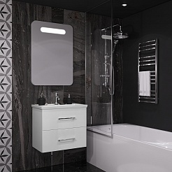 Opadiris Мебель для ванной Арабеско 60 с зеркалом подвесная белая – фотография-2