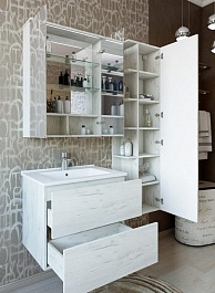 Sanflor Мебель для ванной Чикаго 75 дуб крафт белый – фотография-7