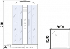 River Душевая кабина QUADRO 80/26 MT – фотография-18