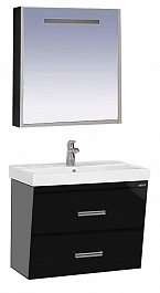 Misty Мебель для ванной Джулия QVATRO 75 конус черная – фотография-1