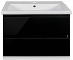 Style Line Мебель для ванной Даймонд 80 Люкс черная, PLUS подвесная – фотография-7