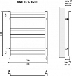 Lemark Полотенцесушитель водяной Unit П7 500x600 хром – фотография-5