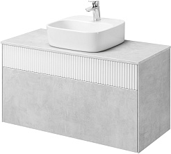 Акватон Мебель для ванной Марбл 100 Одри Soft подвесная слэйт/белая матовая – фотография-3