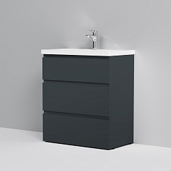 Am.Pm Мебель для ванной Gem S 75 графит матовый, напольная, с 3 ящиками – фотография-6