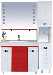 Misty Мебель для ванной Эллада 100 красно-белая – фотография-2