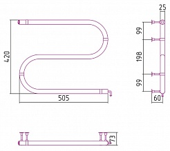 Стилье Полотенцесушитель электрический №2 S-образный 420х500 – фотография-2