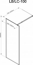 Deto Душевая перегородка LC 100 Chrome – фотография-3