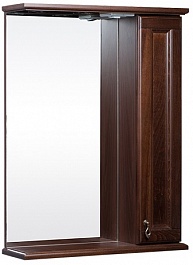 Bas Мебель для ванной Варна 60 орех, глухие дверцы, зеркало-шкаф – фотография-2