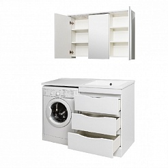 Runo Мебель для ванной Орион 120 L белая – фотография-2