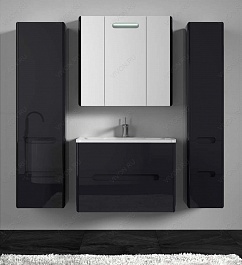 Водолей Мебель для ванной "Флорена 80" подвесная черная – фотография-4