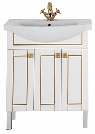 Aquanet Мебель для ванной "Честер 75" белый/золото – фотография-2