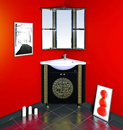 Misty Мебель для ванной Olimpia Lux 60 угловая черная патина L – фотография-2