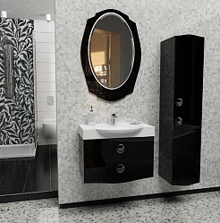  Зеркало для ванной "Tondo 71" черное – фотография-2