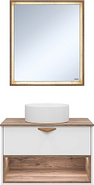 Brevita Мебель для ванной Bergen 80 подвесная дуб галифакс олово/белая – фотография-1