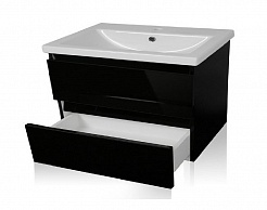 Style Line Мебель для ванной Даймонд 80 Люкс черная, PLUS подвесная – фотография-9