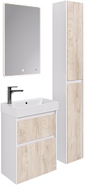 Dreja Мебель для ванной Slim 55 подвесная белая/дуб кантри – фотография-3