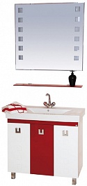 Misty Мебель для ванной Эллада 90 красно-белая – фотография-1
