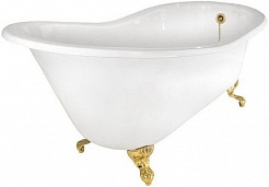 Фэма Чугунная ванна "Beatrice", ножки золото, покрытие золото, хром или бронза – фотография-1